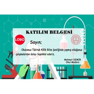 Bilim Fuarı Katılım Belgesi -7